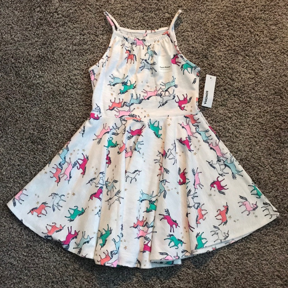 Nwt Girls Sz 5 Unicorns Skater Dress